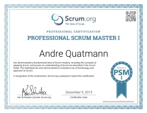 Professional Scrum Master (PSM I)